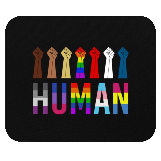 Human Rights For All Resist Feminist LGBT Black Mouse Pads