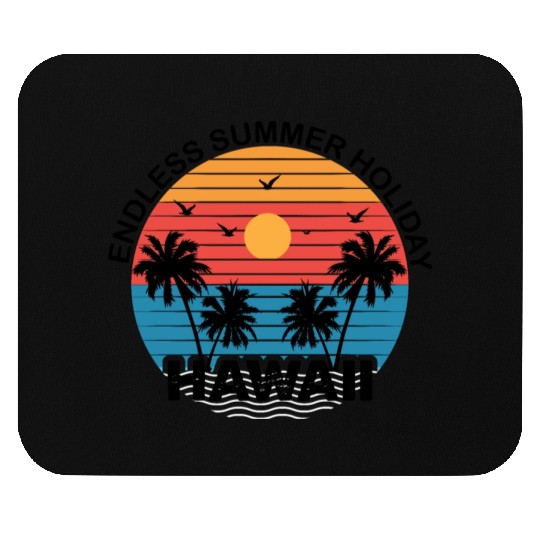 Retro Vintage Sunset Surfing Style Hawaii Mouse Pads
