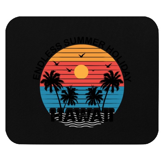 Retro Vintage Sunset Surfing Style Hawaii Mouse Pads