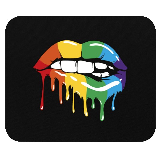 Rainbow lips Mouse Pads