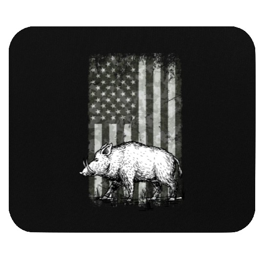 Patriotic Wild Boar Hunting Season For Hog Mouse Pads