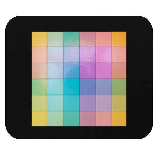Rainbow Shimmer Multi Squares Pattern Mouse Pads