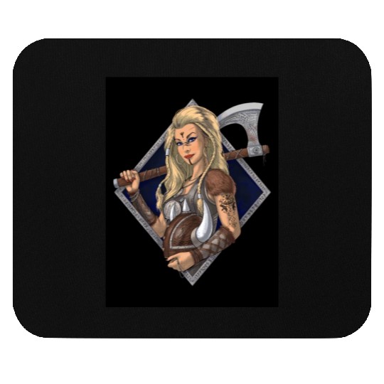 Female Nordic Viking Warrior Mouse Pads