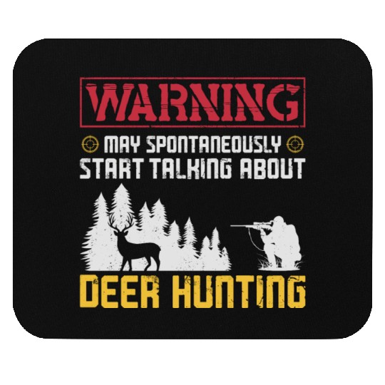 Buck Deer Hunting Hunter Warning Mouse Pads