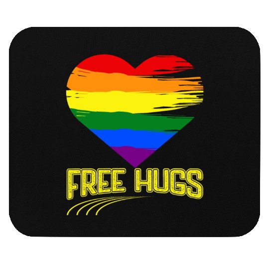 Free Hugs - Heart Festival Love LGBT Pride Rainbow Mouse Pads