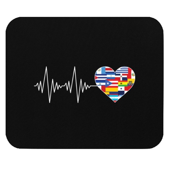 Hearts Beat Spanish Flags Hispanic Heritage Month Mouse Pads