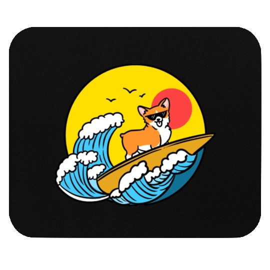 Surfing Corgi for Welsh Corgi Lover Mouse Pads