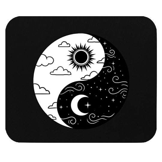 Sun and Moon Yin Yang for Yin Yang Art Lover Mouse Pads