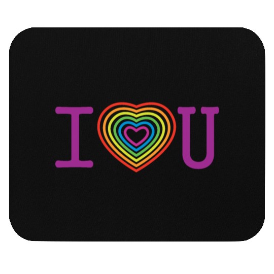 I love you with all my heart. Colors rainbow heart Mouse Pads