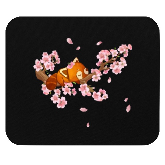 Cute Japanese Art Cherry Blossom Kawaii Red Panda Mouse Pads