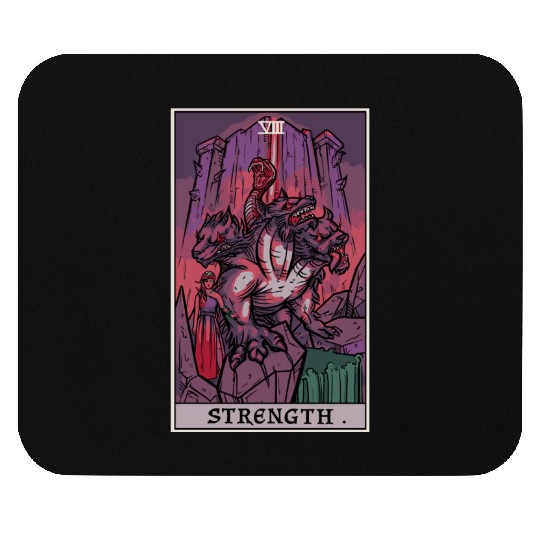 Strength Tarot Card Halloween Cerberus Greek Mytho Mouse Pads