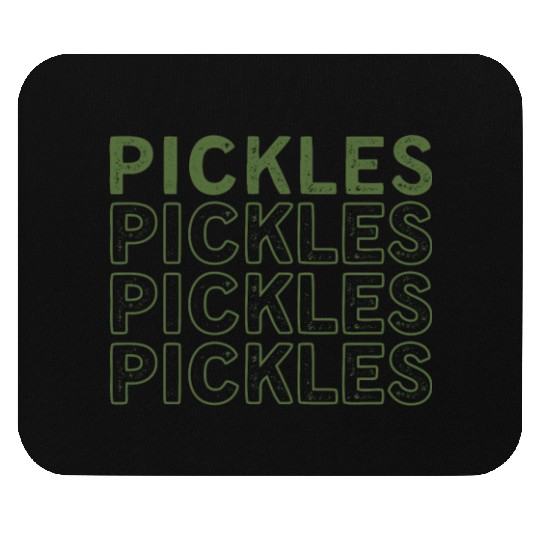 Funny Vegetable Pickles Retro Green Cucumber Humor Mouse Pads