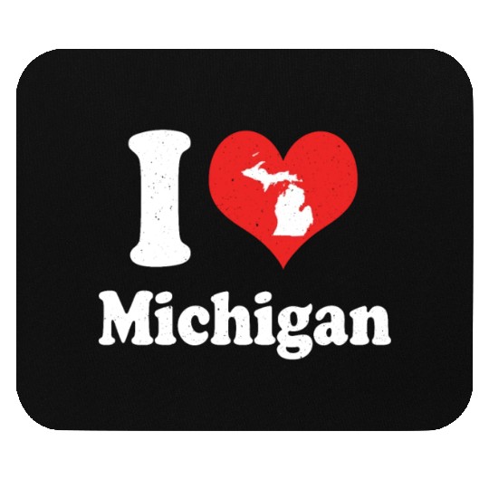 America Citizen US State Love I Heart Michigan Mouse Pads