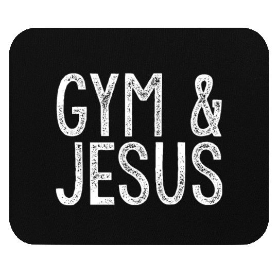 Gym and Jesus Christian Workout Gym and Jesus Mouse Pads