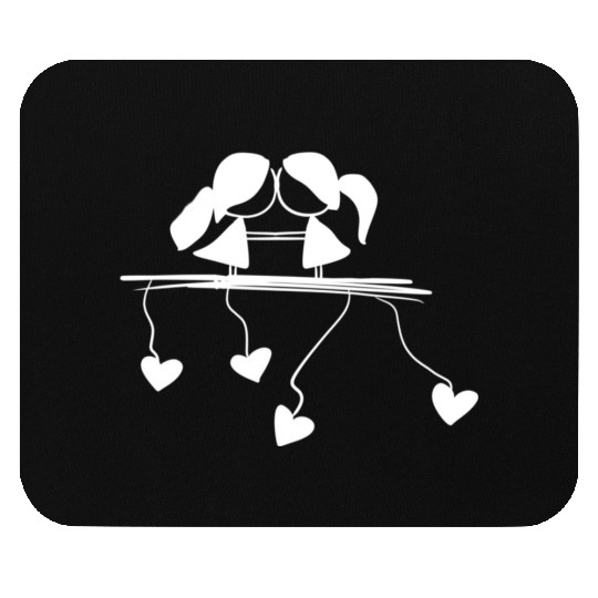 lesbian couple love symbol Mouse Pads