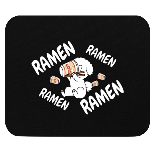 Bichon Frise Instant Ramen Noodles Mouse Pads