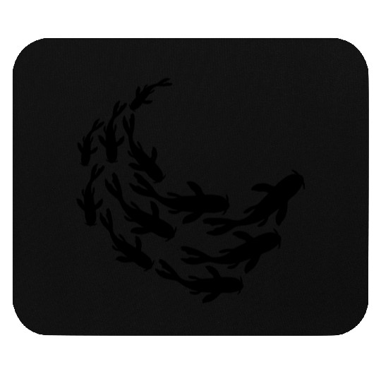 school silhouette koi fish Mouse Pads