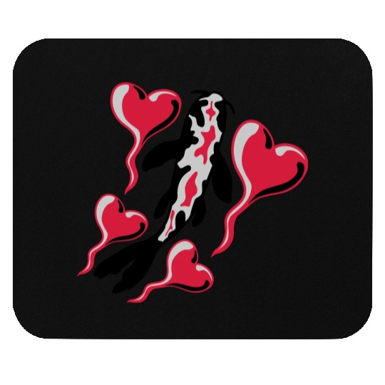 hearts koi fish nishikigoi Mouse Pads