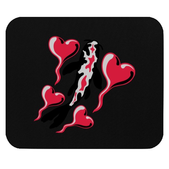 hearts koi fish nishikigoi Mouse Pads
