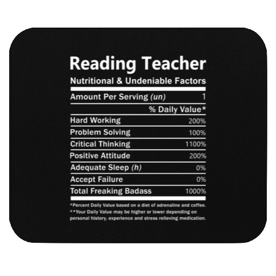 Reading Teacher Mouse Pads - Nutritional And Undeniab