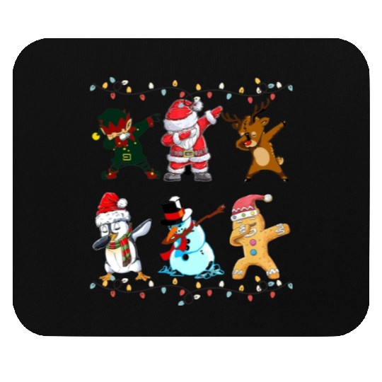 Funny Cute Dabbing Santa Elf Friends Christmas Mem Mouse Pads