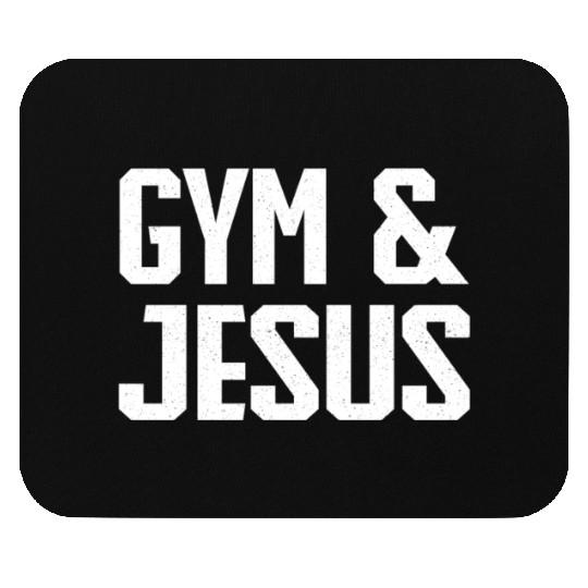 Gym and Jesus Christian Workout Gym and Jesus Mouse Pads