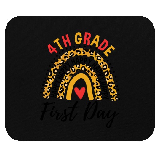 Rainbow First Day Of School 4th Grade Teacher Mouse Pads