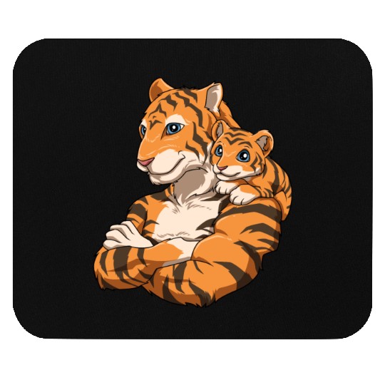 Strong Tiger with Tiger Kid for a Tiger lovers Mouse Pads