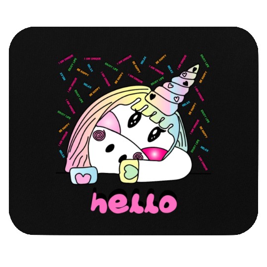 Happy Unicorn Mouse Pads