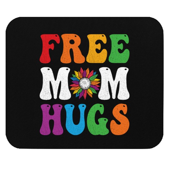 Free Mom Hugs Sunflower Rainbow LGBT Lesbian Gay Mouse Pads
