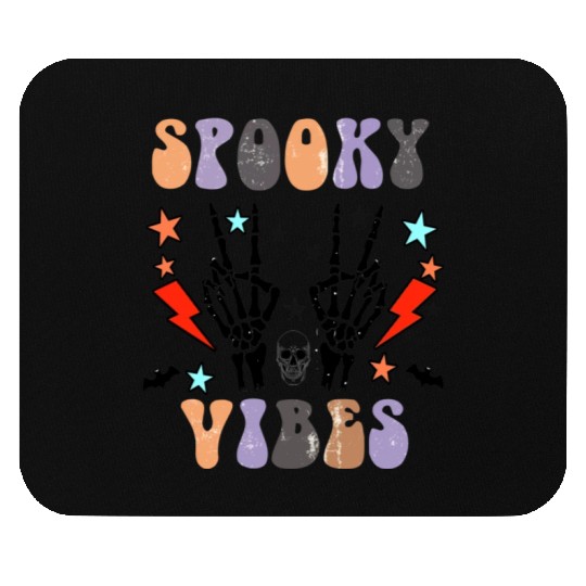 Spooky Vibes Retro Skeleton Hands Gift For Boys Mouse Pads