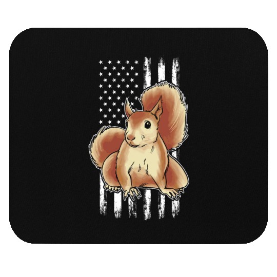 Squirrel US Flag Squirrel American Flag Squirrel Mouse Pads