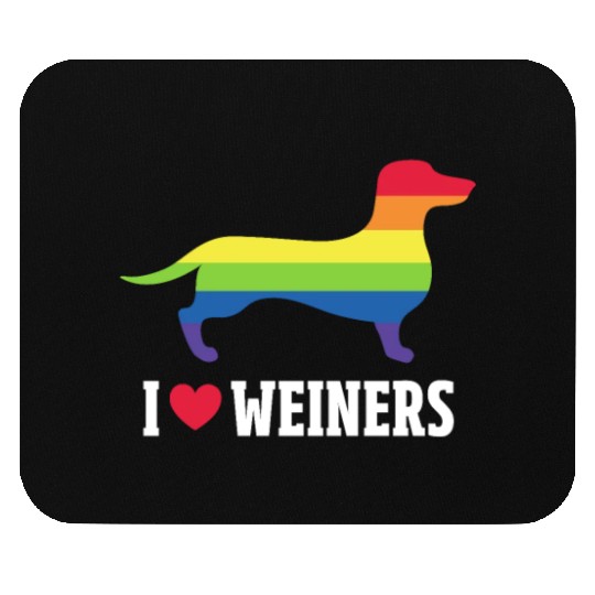 I Love Weiners LGBT Rainbow Flag Mouse Pads
