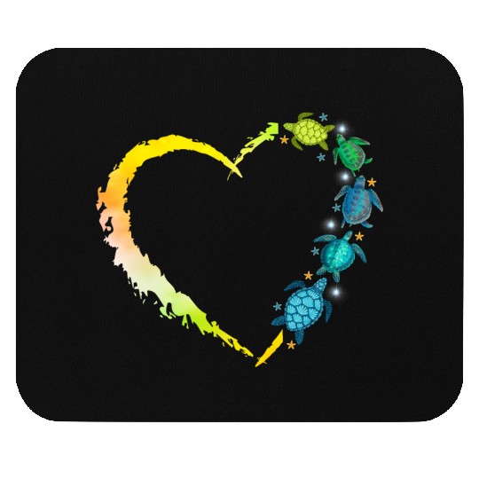 Sea Turtle Heart Animal Lover Mouse Pads