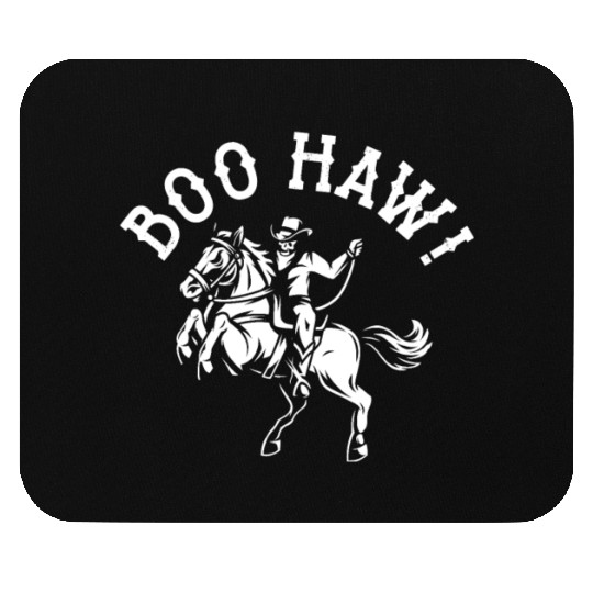 Cowboy Halloween Boo Haw Western Skeleton Rider Mouse Pads