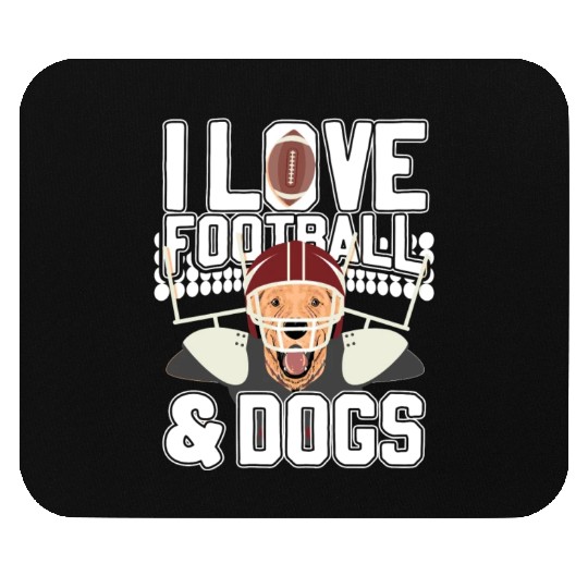 I Love Football And Dogs Cute Puppy Dog Canine Spo Mouse Pads