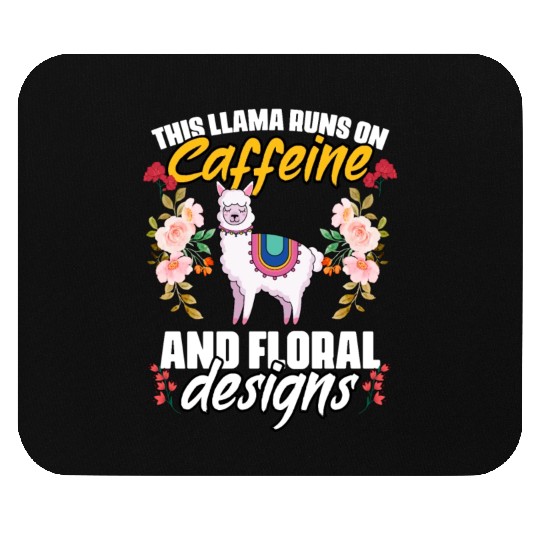 This Girl Runs On Caffeine Funny Floral Animal For Mouse Pads