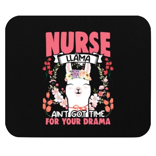 Nurse Llama Funny Floral Drama Animal Humor For Mouse Pads