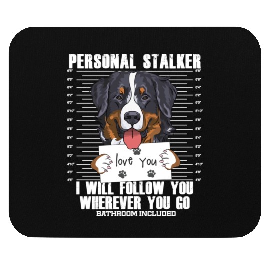 Bernese Mountain Dog Stalker Cartoon Mouse Pads