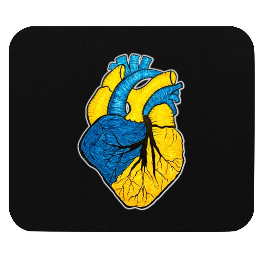 Ukrainian heart. Stand with Ukraine. UA flag Mouse Pads