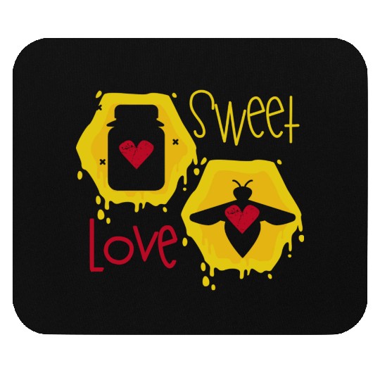 Sweet love yellow honey bee Mouse Pads