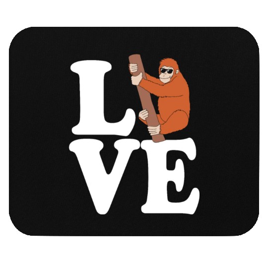 I Love Monkey Ape Orangutan Mouse Pads
