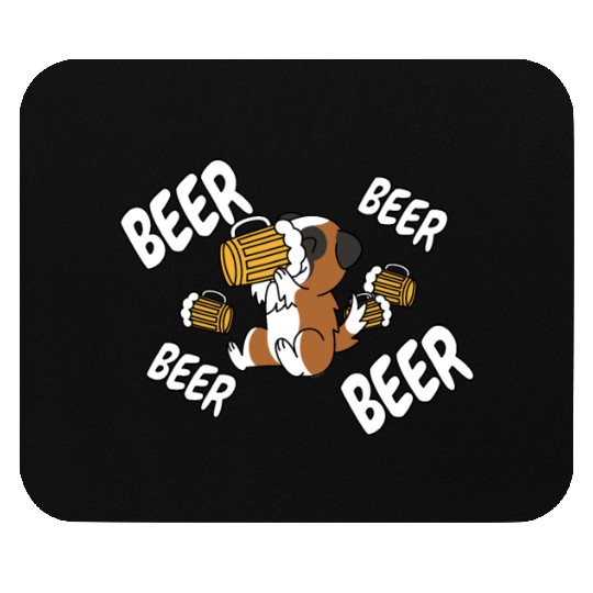 Saint Bernard Drinking Beer Mouse Pads