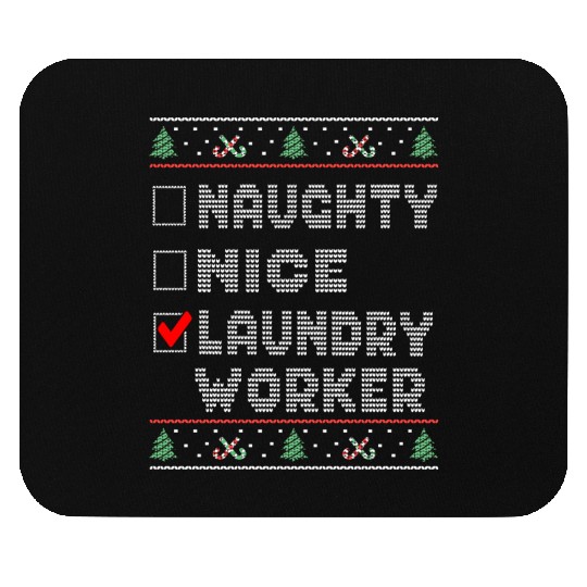 Naughty Nice Laundry Worker, Matching Christmas Mouse Pads