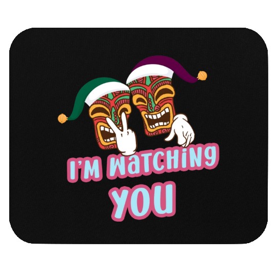 I'm Watching You Christmas In July Surfing Santa C Mouse Pads