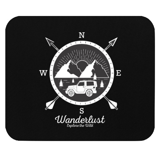 Wanderlust Explore the Wild Compass Mouse Pads