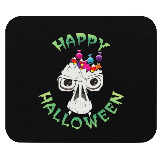 Candy Skull Happy Halloween Cartoon Mouse Pads