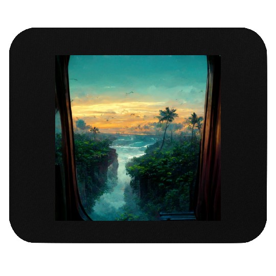 Paradise island painting Mouse Pads