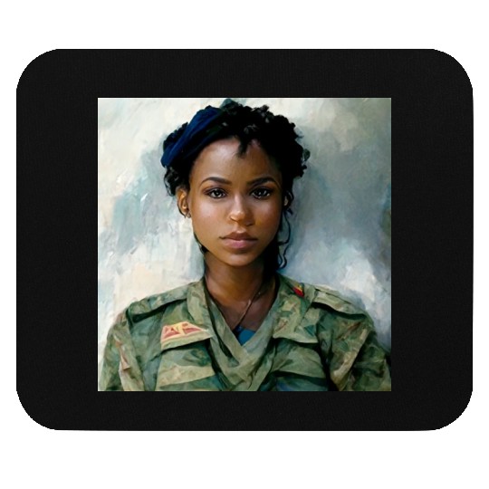 Beautiful US army combat medic painting Mouse Pads