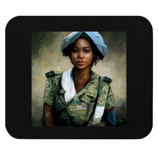 Beautiful US army combat medic painting Mouse Pads